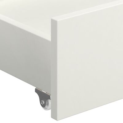 vidaXL Рамка за легло балдахин и 2 чекмеджета бяла бор масив 100х200см