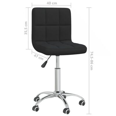 vidaXL Въртящ се офис стол, черен, текстил