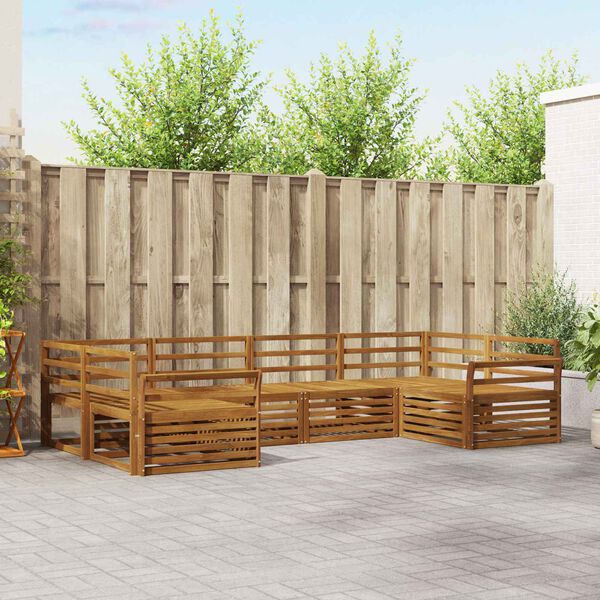 vidaXL Комплекти дивани 6 pcs Естествен Солидно акациево дърво