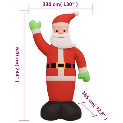 vidaXL Надуваем Дядо Коледа с LED 620 см