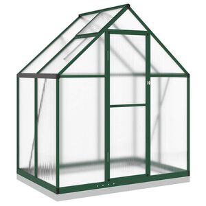 vidaXL Оранжерия с основа рамка зелен 169x114x202 см алуминий