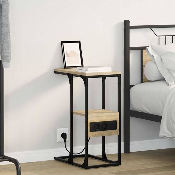 vidaXL Нощен шкаф дъб сонома 41.5 x 26 x 60.5 см Инженерно дърво