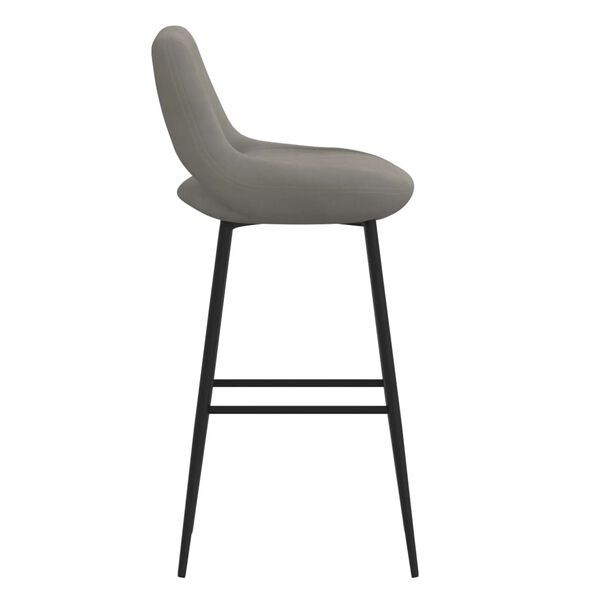 vidaXL Бар табуретка, тъмносива, кадифе