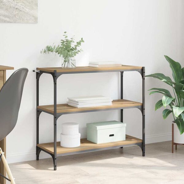 vidaXL Шкаф за книги Дъб 80 x 33 x 70,5 см