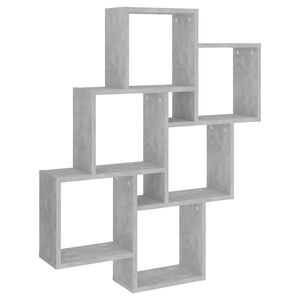 vidaXL Стенен кубичен рафт, бетонно сив, 78x15x93 см, инженерно дърво