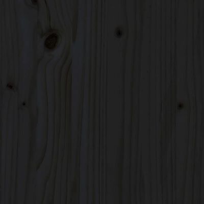 vidaXL Градински комплект с възглавници, 3 части, черен, дърво масив