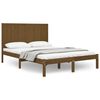 vidaXL Рамка за легло меденокафява бор масив 135x190 cм Double