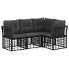 vidaXL Комплект дивани за открито с възглавница 4 pcs Черно Полиестер