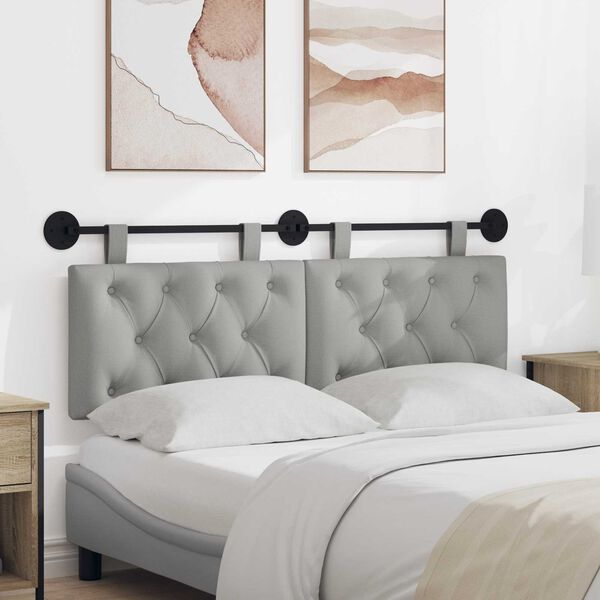 vidaXL Висяща табла Облачно сиво 150 x 55 x 7 см текстил