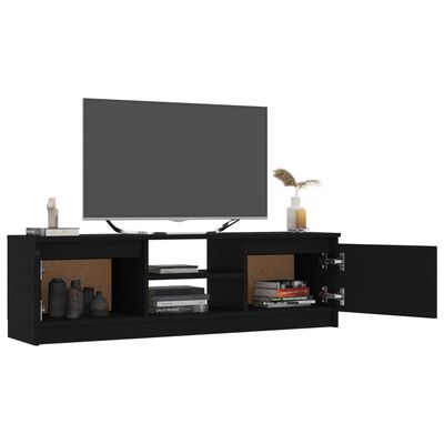 vidaXL ТВ шкаф, черен, 120x30x35,5 см, ПДЧ