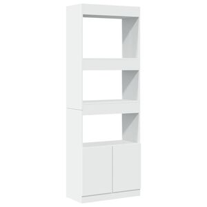 vidaXL Висок шкаф, 63x33x180 бял, инженерно дърво