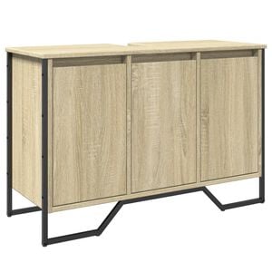 vidaXL Шкаф за мивка за баня, дъб сонома, 91x35x60 см, инженерно дърво
