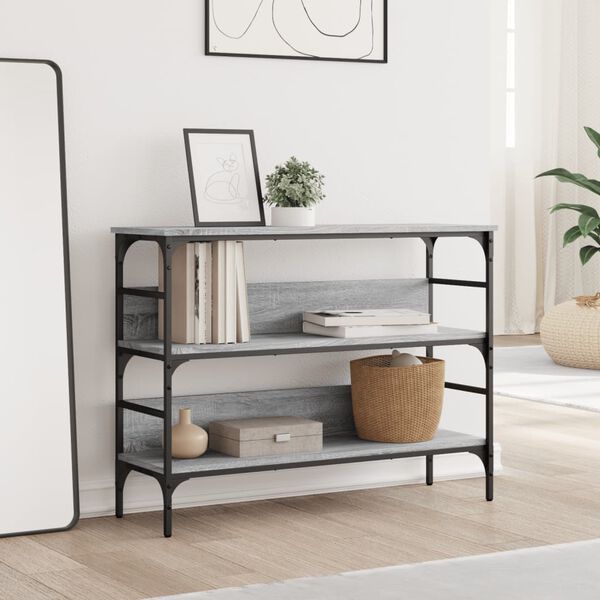 vidaXL Конзолна маса, сив сонома, 100x32x75 см, инженерно дърво