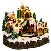 vidaXL Коледно селце с влакче SALO 25,5 x 20 x 23 cm Смола Многоцветен