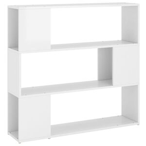 vidaXL Библиотека/разделител за стая, бял гланц, 100x24x94 см