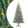 vidaXL Изкуствена коледна елха със сняг и LED светлина 210 cm