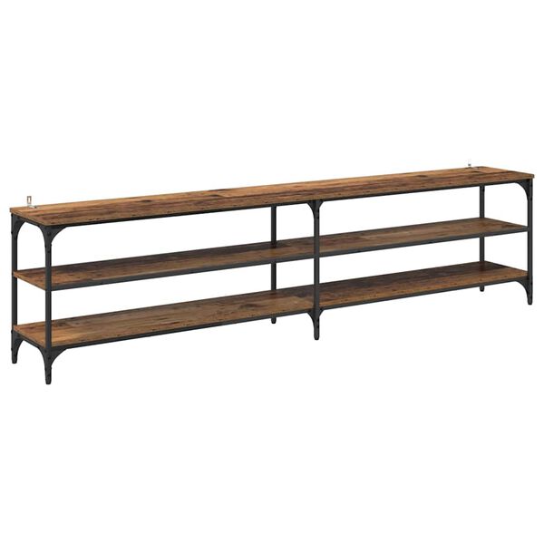 vidaXL ТВ шкаф Старо дърво 200 x 30 x 50 cm