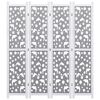 vidaXL Параван за стая, 4 панела, сив, 140x165 cм, масивна дървесина