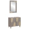 vidaXL Комплект шкафове за баня 2 бр. Сив 62 x 33 x 58 см