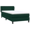vidaXL Box Spring легло с матрак Тъмнозелено 90x220 cm Кадифе