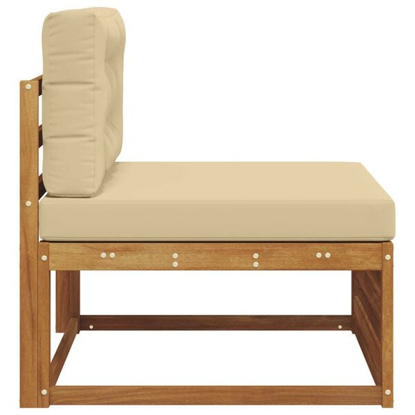 vidaXL Външен среден диван Солидно акациево дърво Естествен