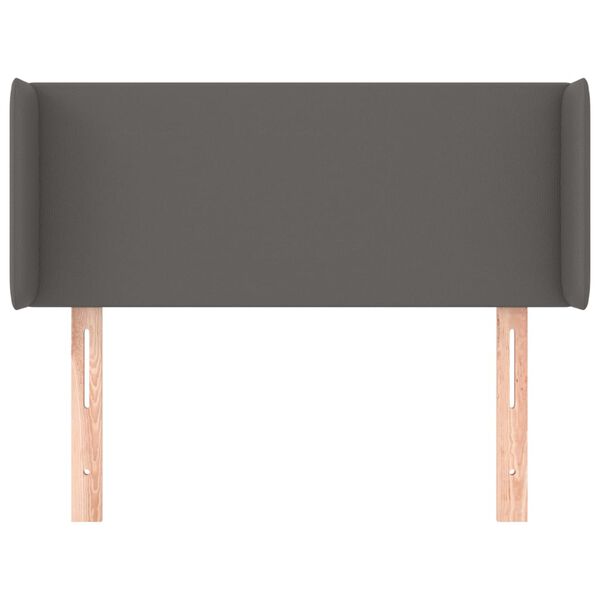 vidaXL Горна табла за легло, сива, 93x16x78/88 см, изкуствена кожа