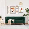 vidaXL Честърфийлд диван с болстери, 2-местен, тъмнозелен, кадифе