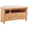 vidaXL ТВ шкаф с чекмедже, 88x42x46 см, дъбов масив