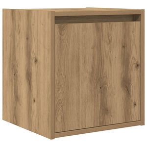 vidaXL Нощно шкафче за стенен монтаж, дъб артизан, 38x34x40 см