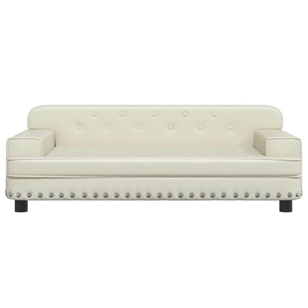 vidaXL Кучешко легло, кремаво, 90x53x30 см, изкуствена кожа