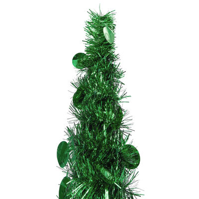 vidaXL Разгъваема изкуствена коледна елха, зелена, 120 см, PET