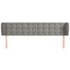 vidaXL Горна табла за легло с уши, светлосива,183x23x78/88 см, кадифе