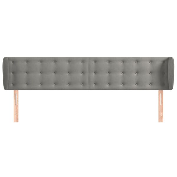 vidaXL Горна табла за легло с уши, светлосива,183x23x78/88 см, кадифе