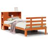 vidaXL Легло с етажерка за книги, без матрак, 100x200 см, бор масив