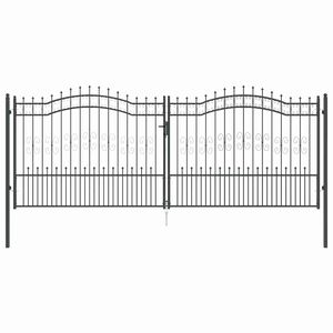 vidaXL Врата за ограда с връх под формата на копие KAMPEN 404 x 150 см