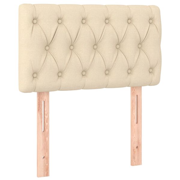 vidaXL Горна табла за легло, кремава, 80x7x78/88 см, плат