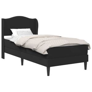 vidaXL Рамка за легло с таблото Черно 90 x 190 cm Изкуствена