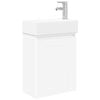 vidaXL Мивка за баня със смесител Бяло 45,5 x 25,5 x 84 см