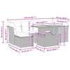 vidaXL Градински диван с възглавници, 7 части, бежов полиратан