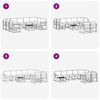 vidaXL Комплект дивани за открито 10 pcs Натурален и Крема