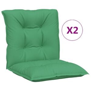 vidaXL Възглавници за градински столове 2 бр зелени 100x50x7 см плат