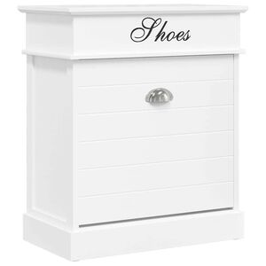 vidaXL Шкаф за обувки, бял, 50x28x58 см, дърво от пауловния