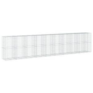 vidaXL Габионна кошница с покритие, 950x100x200 см, поцинковано желязо