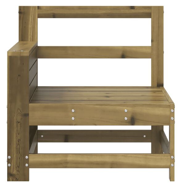 vidaXL Градински диван с подлакътник и странична масичка