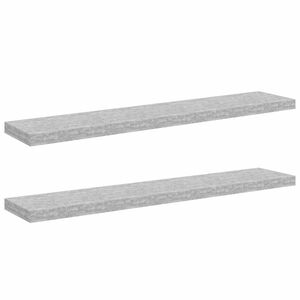 vidaXL Окачени стенни рафтове, 2 бр, бетонно сив, 120x23,5x3,8 см, МДФ