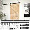 vidaXL Преплъзваща се врата Естествено и черно 80 x 210 cm