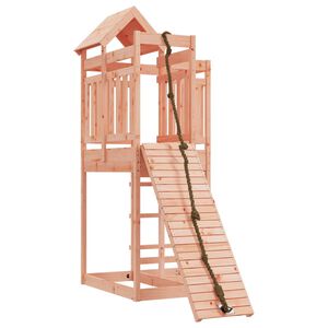 vidaXL Къща за игра със стена за катерене, масивна дугласка дървесина