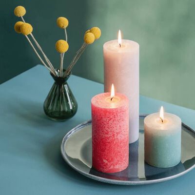 Bolsius Рустик колонни свещи Shimmer, 4 бр, 190x68 мм, слонова кост