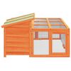 vidaXL Клетка за зайци кафява 144x123x67,5 см борово дърво масив