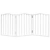 vidaXL Сгъваема преграда за кучета 3 панела бял 150 см тополово дърво